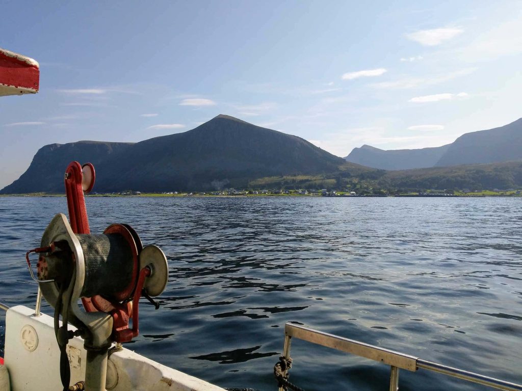 View from Smolten, looking at a mountain in the distance.