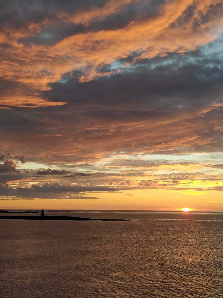 Sunset and some shoreline.